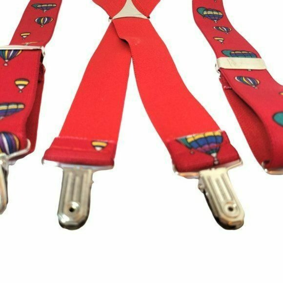 HOT AIR Balloon Suspenders Unisex Elastic Adjustable with Silver Hardware - Picture 4 of 6
